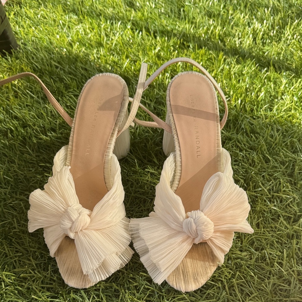 Loeffler Randall Cream Bow Heels